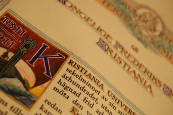Detalj av adresse fra Göteborgs Vetenskaps- och Vitterhets-samhälle.