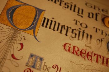 Detalj, adresse fra University of Wisconsin, USA.