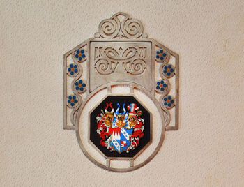 Detalj av permen til adresse Julius-Maximilians Universität Würzburg, Bayern Tyskland.