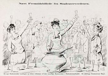 Kvinner ved punsjebollen i Studentersamfundet? I 1881 syntes mange at dette var utenkelig, men da Cecilie Thoresen året etter ble vår første kvinnelige student, kom invitasjonen fra Studentersamfundet kort tid etter.