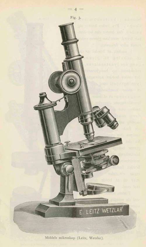 Middels mikroskop (Leitz, Wetzlar).