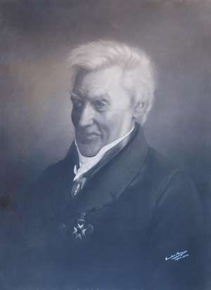 Nils Berner Sørenssen (1774-1857) ble professor i 1814, og foreleste farmakologi, senere patologi og terapi. Fra 1815 hadde han også klinisk undervisning ved sykesengen. Han representerer bindeleddet mellom 1700-tallets rådende systemlære og 1800-tallets medisin.&amp;#160;Maleri av Adolph Tidemand, tilhørende Rikshospitalet. Foto: Gustav Borgen.