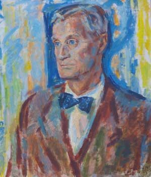 Johan Martin Holst (1892-1953) var professor i kirurgi og overlege ved Rikshospitalet fra 1930 til sin død. Han er anerkjent for sine arbeider om den operative behandling av struma, sykdommer i fordøyelsesorganene samt den kirurgiske behandlingen av lungetuberkulose. Kopi signert M.S. av maleri av Henrik Sørensen