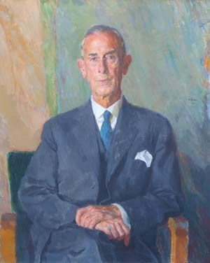 Harald Astrup Salvesen (1889-1972) var overlege på Rikshospitalets medisinske avdeling B og professor i indremedisin 1932-1959. Han var en av de store indremedisinerne i samtiden og opptatt av livsstilssykdommer. Usignert maleri.