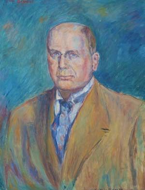 Nils Yngvar Ustvedt (1868-1938) var overlege ved epidemiavdelingen på Ullevål Sykehus 1916-1935, og var samtidig universitetets lærer i epidemiske sykdommer. Maleri av Carl Bonnevie, kopi utført av Jacob Sømme.